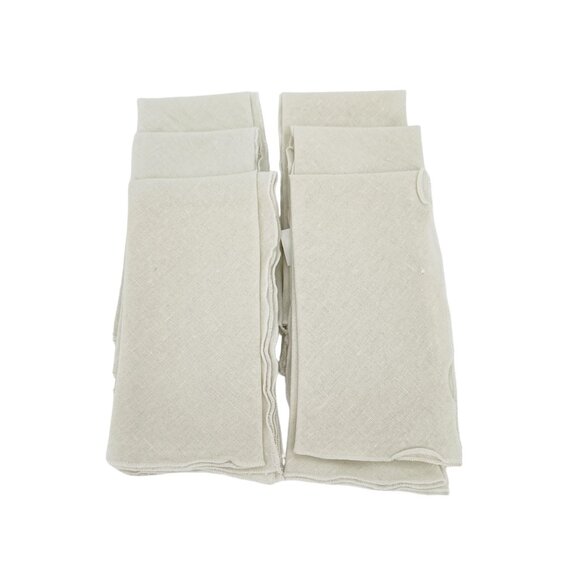 NAPKINS Linen Blend Cloth Natural with Rolled Edges || Set of 6 - Picture 1 of 7